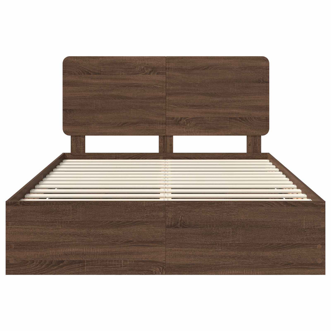 Sengestel med skuffe Brun eg 150 x 200 cm Ingeniørtræ