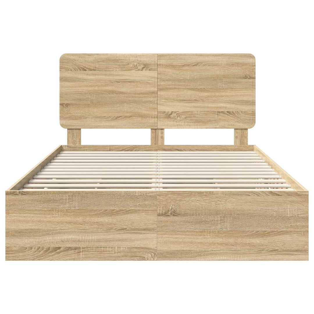 Sengestel med skuffe Sonoma eg 140 x 200 cm Ingeniørtræ