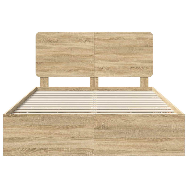 Sengestel med skuffe Sonoma eg 140 x 200 cm Ingeniørtræ