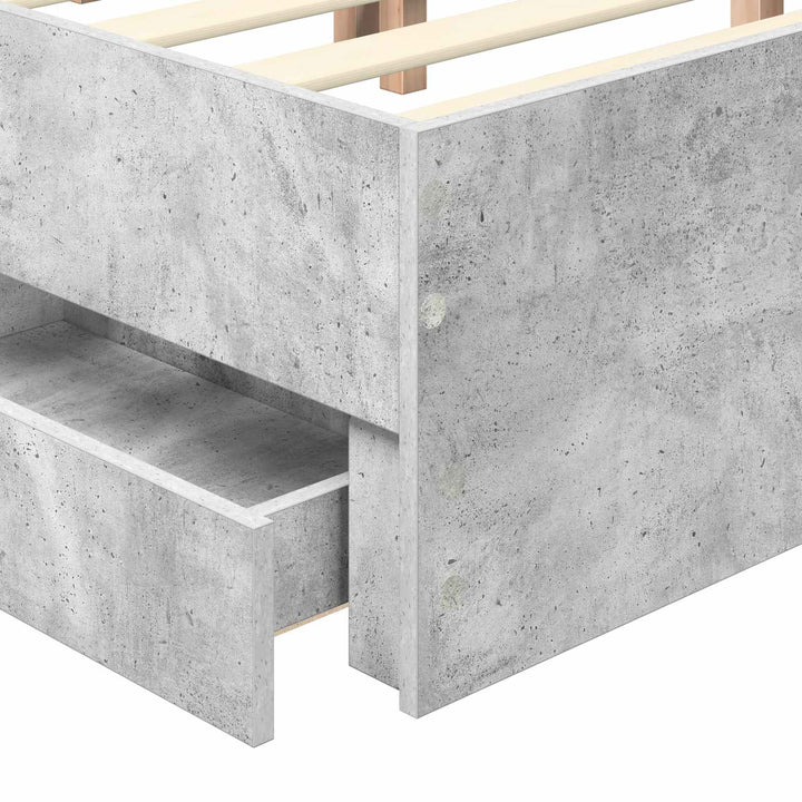 Sengestel med skuffe Beton Grå 140 x 200 cm Ingeniørtræ