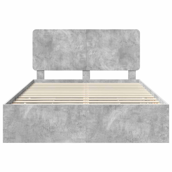 Sengestel med skuffe Beton Grå 140 x 200 cm Ingeniørtræ