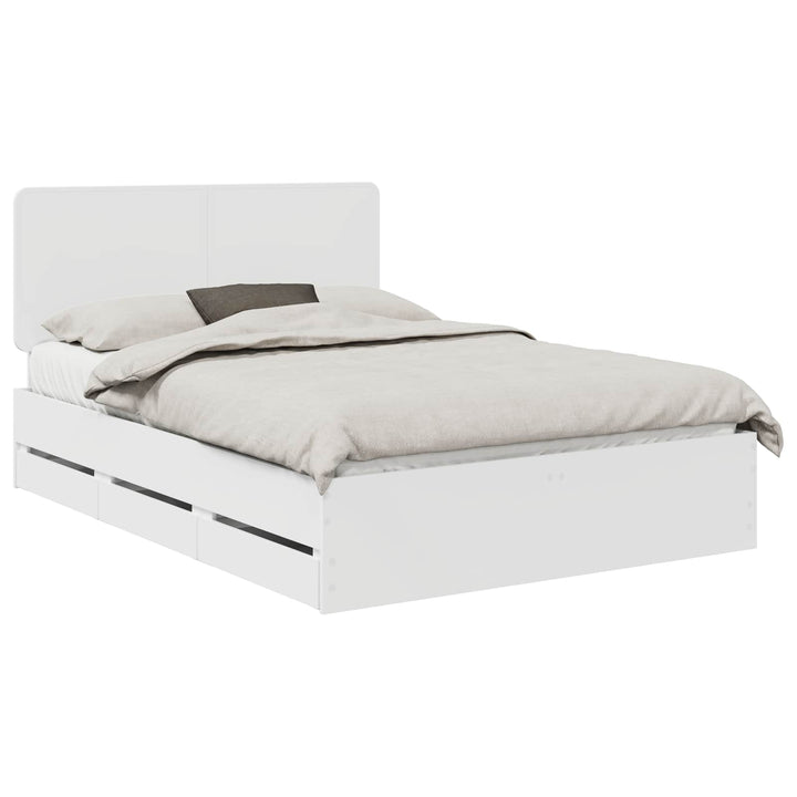 Sengestel med skuffe Hvid 140 x 190 cm Ingeniørtræ
