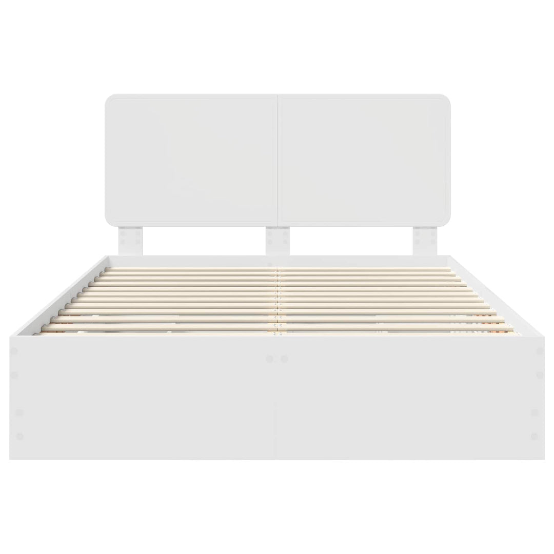 Sengestel med skuffe Hvid 140 x 190 cm Ingeniørtræ