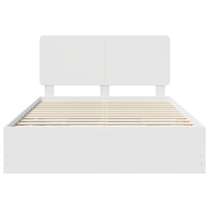 Sengestel med skuffe Hvid 140 x 190 cm Ingeniørtræ