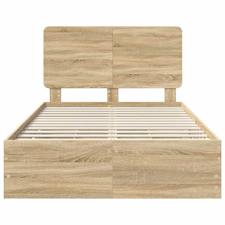 Sengestel med skuffe Sonoma eg 120 x 190 cm Ingeniørtræ
