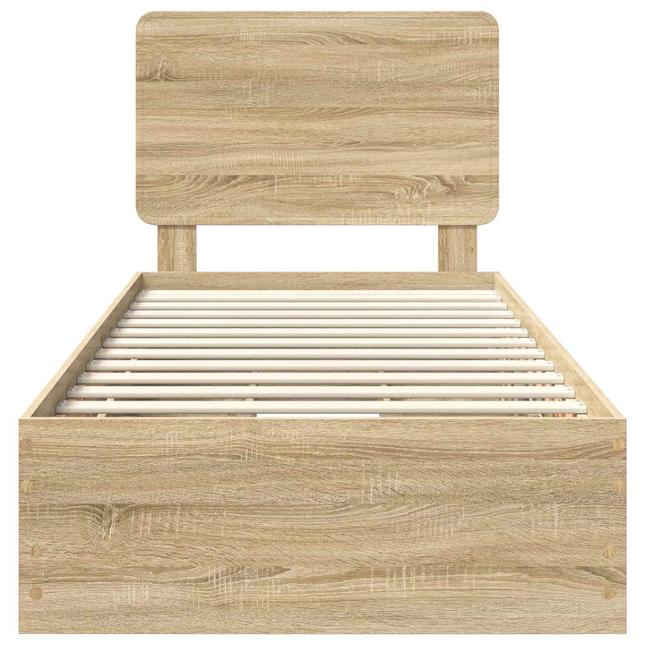 Sengestel med skuffe Sonoma eg 90 x 200 cm Ingeniørtræ