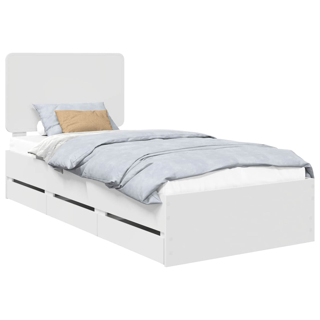 Sengestel med skuffe Hvid 90 x 190 cm Ingeniørtræ