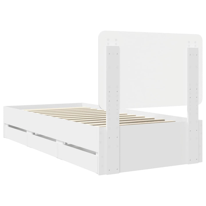 Sengestel med skuffe Hvid 90 x 190 cm Ingeniørtræ