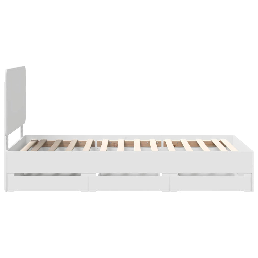 Sengestel med skuffe Hvid 90 x 190 cm Ingeniørtræ