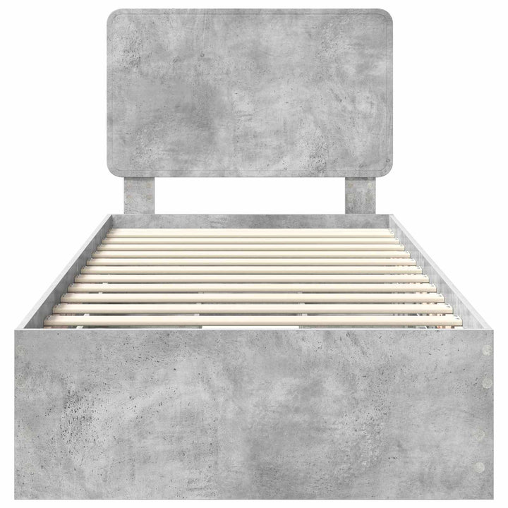 Sengestel med skuffe Beton Grå 90 x 190 cm Ingeniørtræ