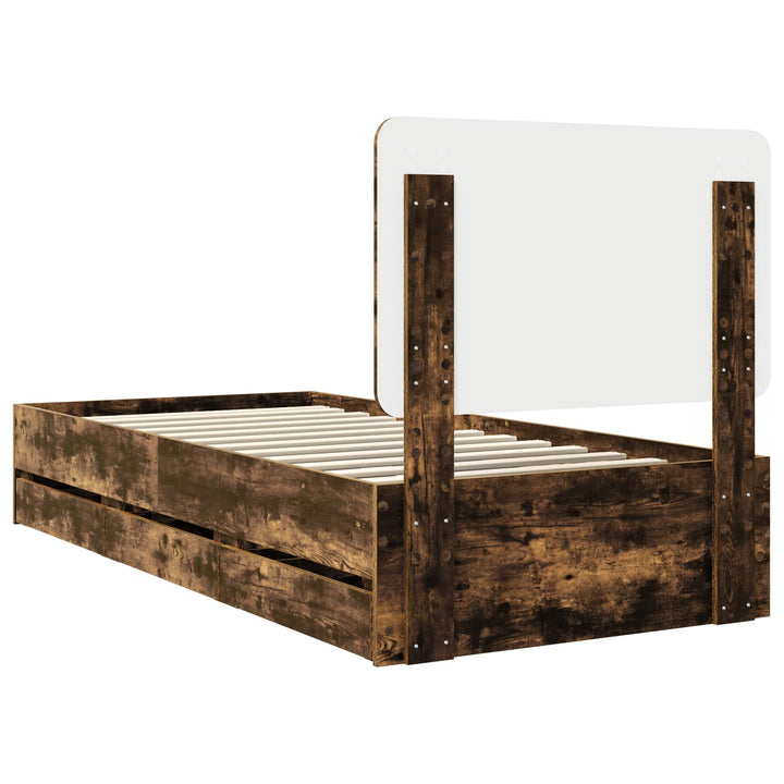 Sengestel med skuffe Røget eg 75 x 190 cm Ingeniørtræ