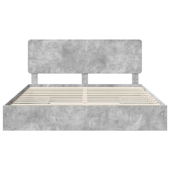 Opbevaringsseng Beton Grå 200 x 200 cm Konstrueret træ