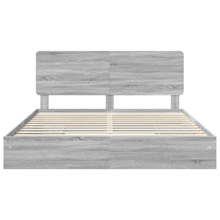 Opbevaringsseng Grå Sonoma 200 x 200 cm Konstrueret træ