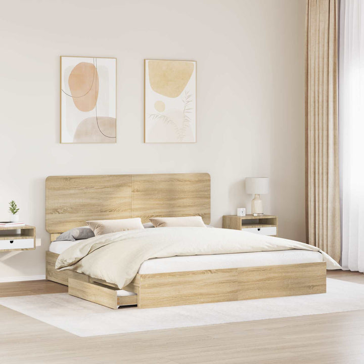 Opbevaringsseng Sonoma eg 180 x 200 cm Konstrueret træ