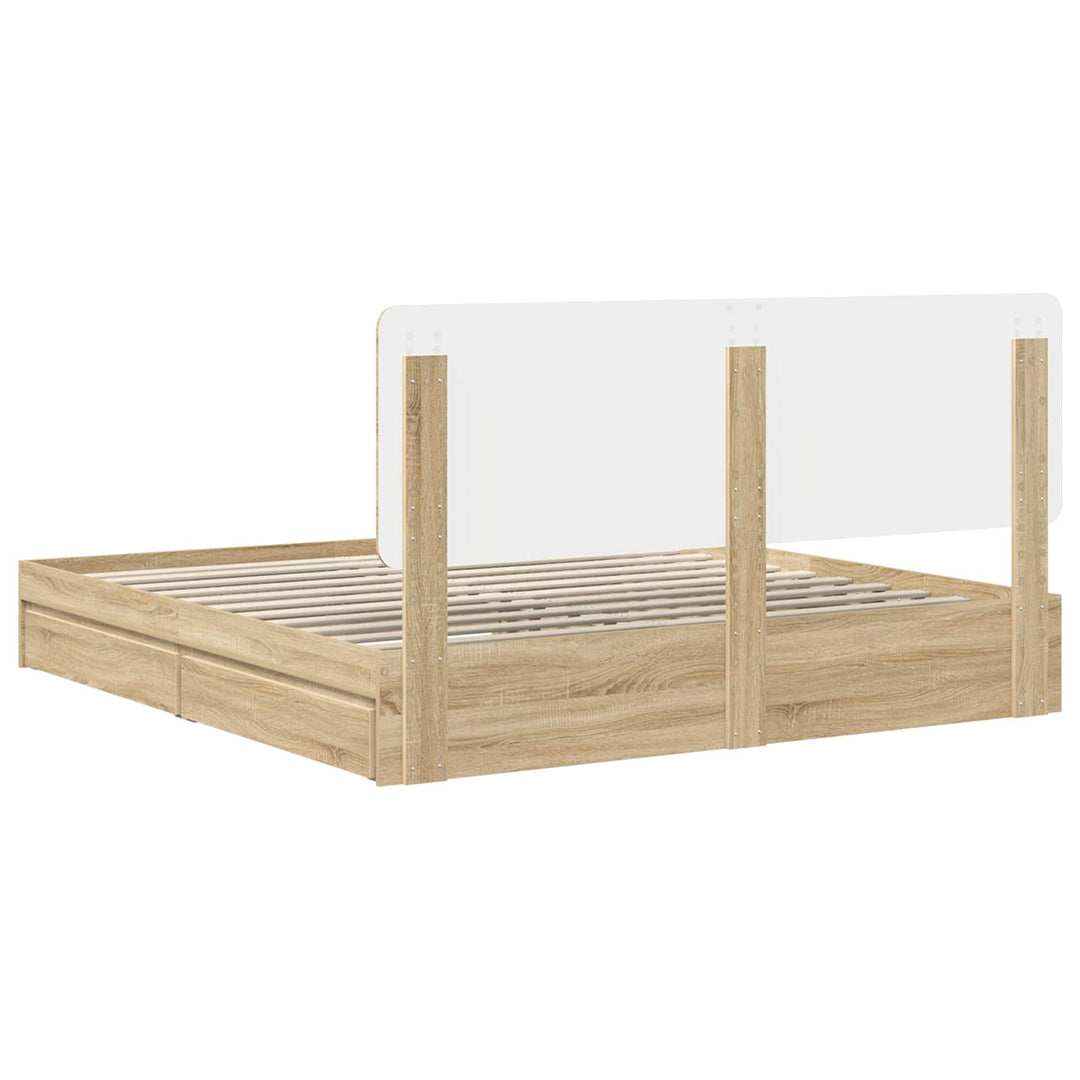 Opbevaringsseng Sonoma eg 180 x 200 cm Konstrueret træ