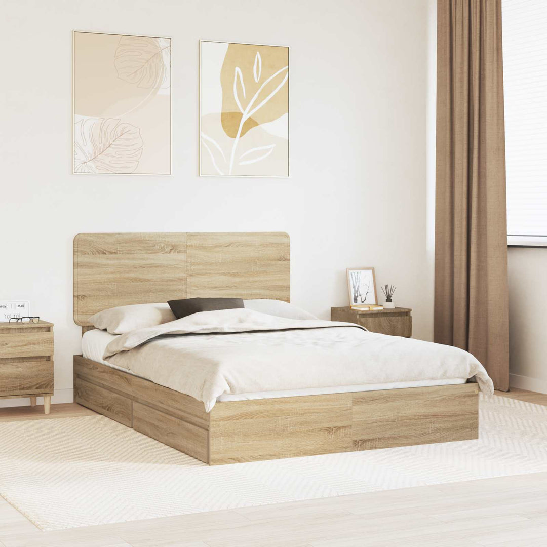 Opbevaringsseng Sonoma eg 160 x 200 cm Konstrueret træ