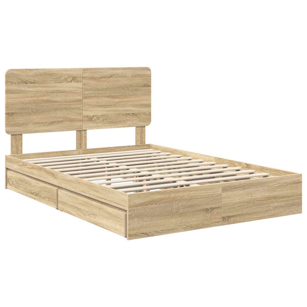 Opbevaringsseng Sonoma eg 160 x 200 cm Konstrueret træ