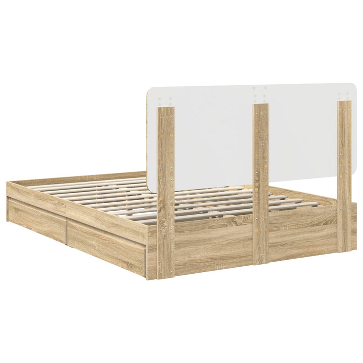 Opbevaringsseng Sonoma eg 160 x 200 cm Konstrueret træ