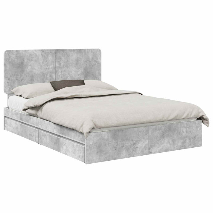Opbevaringsseng Beton Grå 150 x 200 cm Konstrueret træ