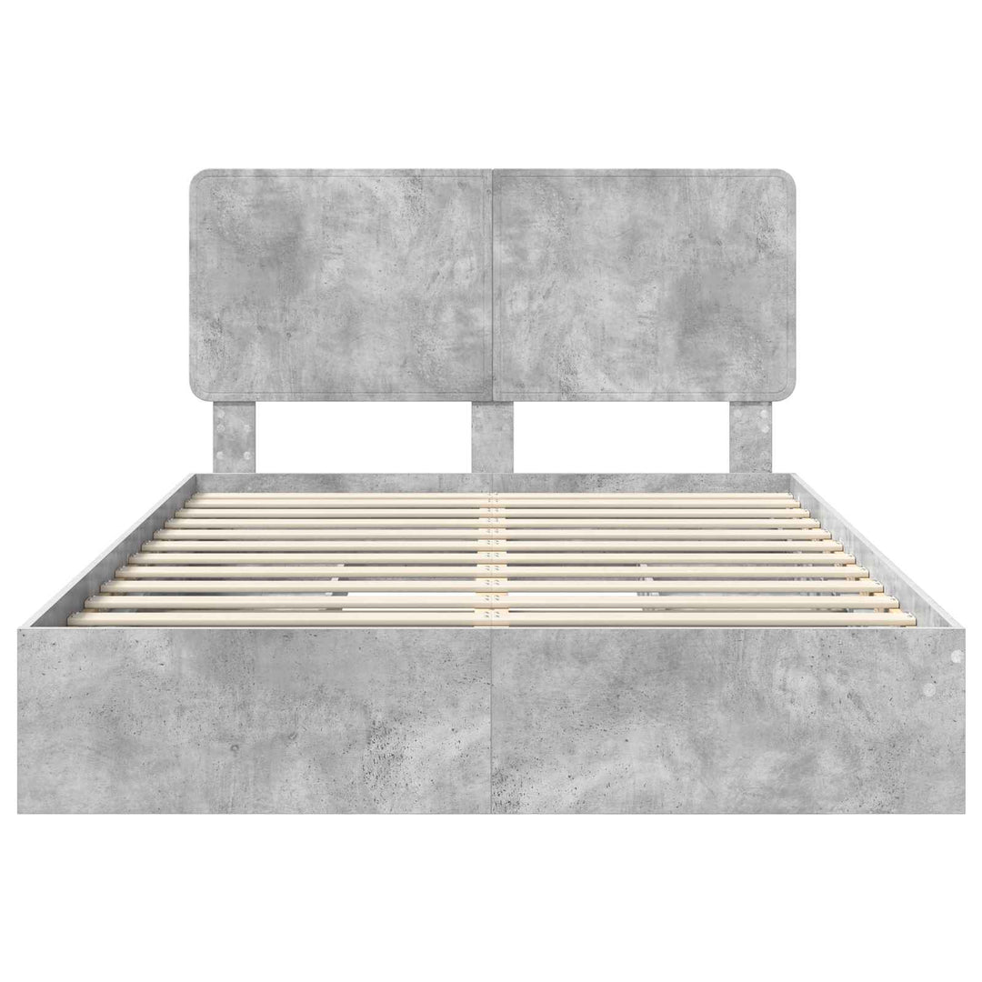 Opbevaringsseng Beton Grå 150 x 200 cm Konstrueret træ