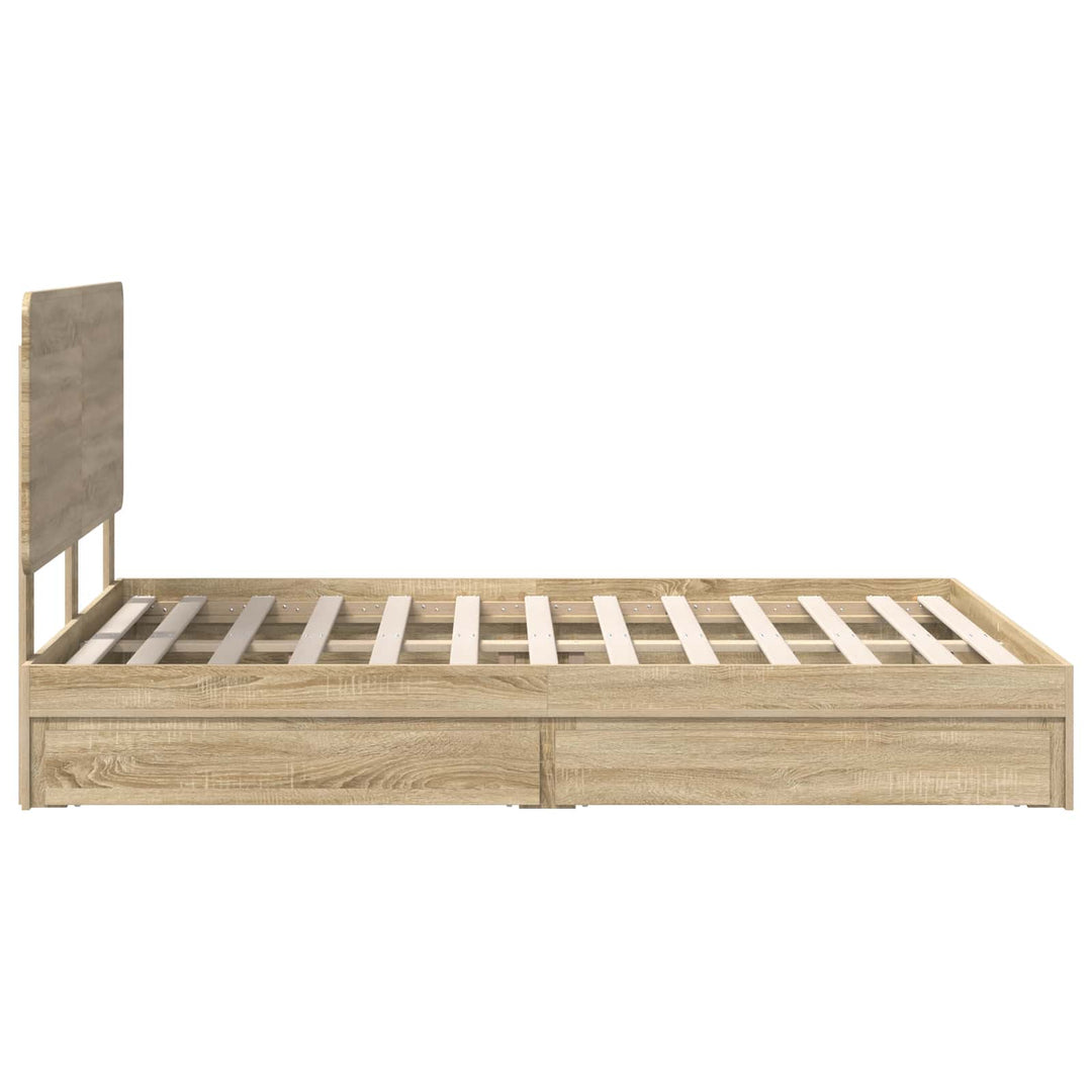 Opbevaringsseng Sonoma eg 140 x 200 cm Konstrueret træ