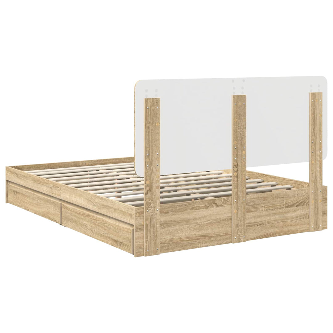 Opbevaringsseng Sonoma eg 140 x 190 cm Konstrueret træ