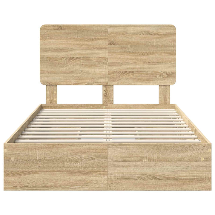 Opbevaringsseng Sonoma eg 135 x 190 cm Konstrueret træ