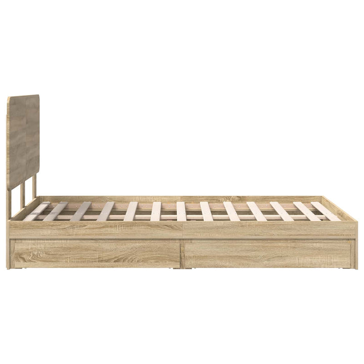 Opbevaringsseng Sonoma eg 135 x 190 cm Konstrueret træ