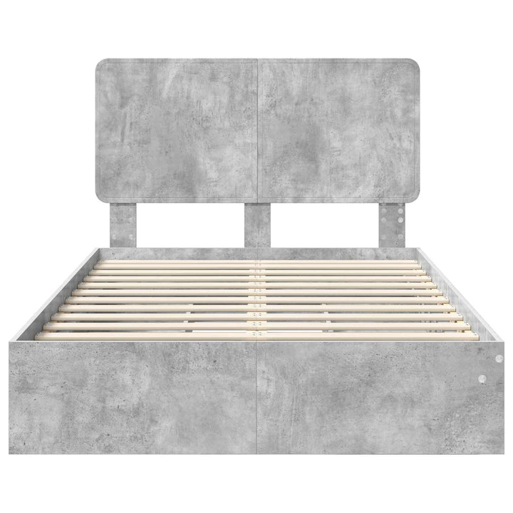 Opbevaringsseng Beton Grå 135 x 190 cm Konstrueret træ