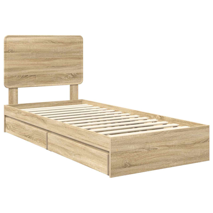 Opbevaringsseng Sonoma eg 100 x 200 cm Konstrueret træ