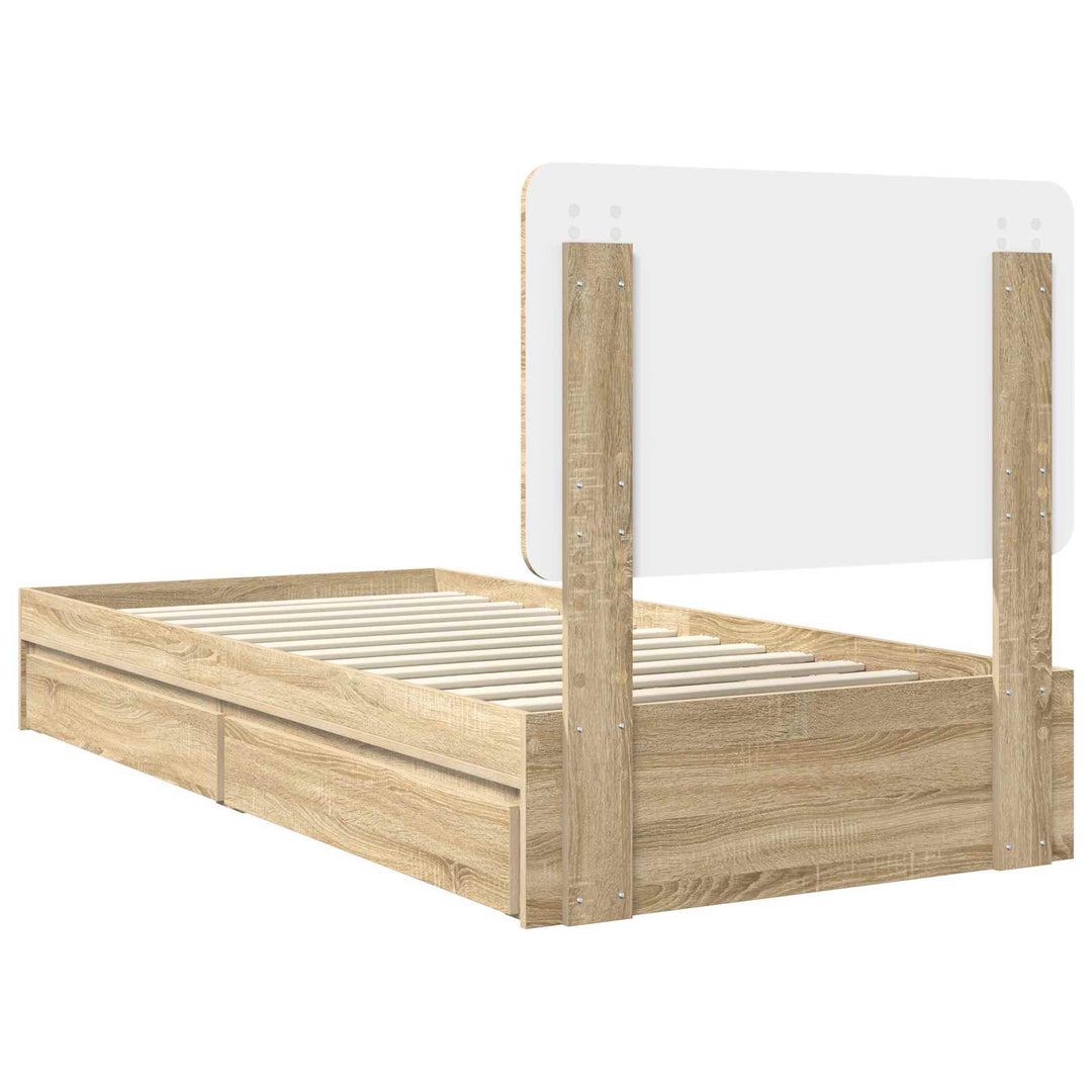 Opbevaringsseng Sonoma eg 100 x 200 cm Konstrueret træ