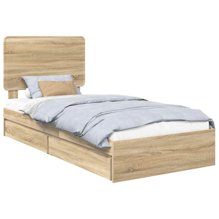 Opbevaringsseng Sonoma eg 75 x 190 cm Konstrueret træ