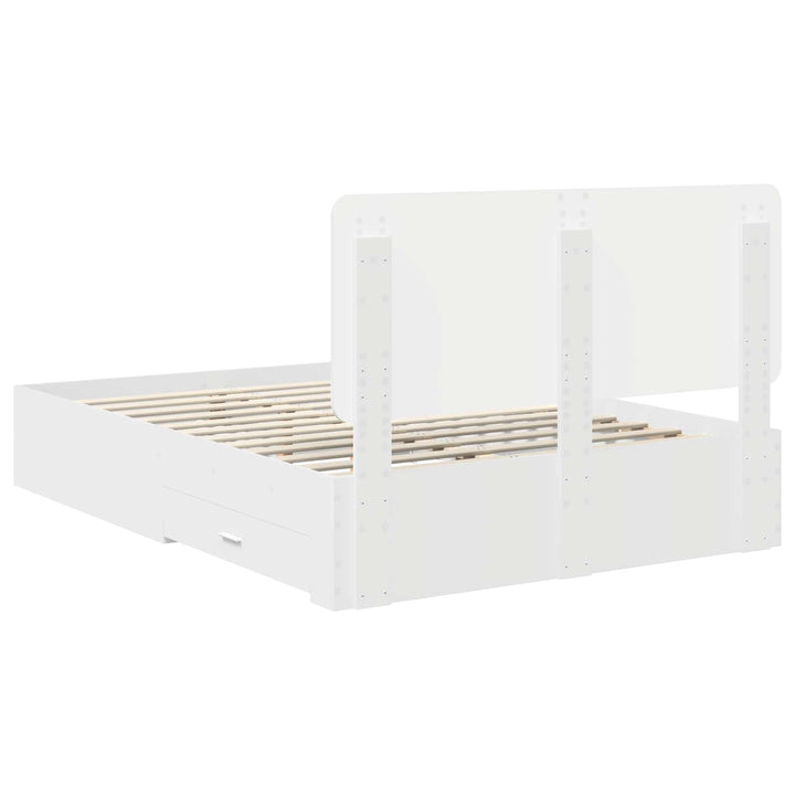 Sengestel med hovedgærde Hvid 140 x 200 cm Konstrueret træ