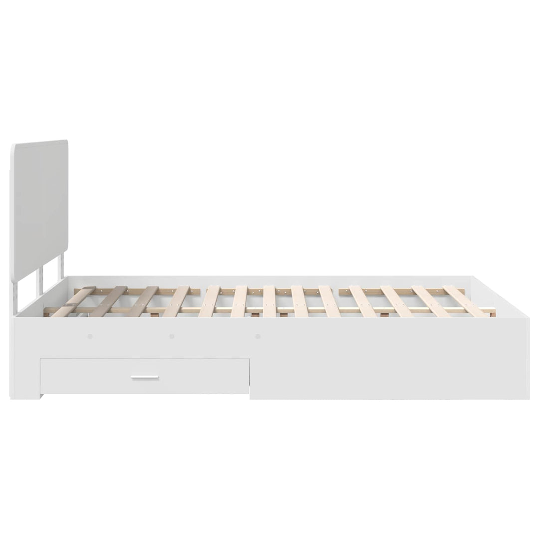 Sengestel med hovedgærde Hvid 140 x 200 cm Konstrueret træ