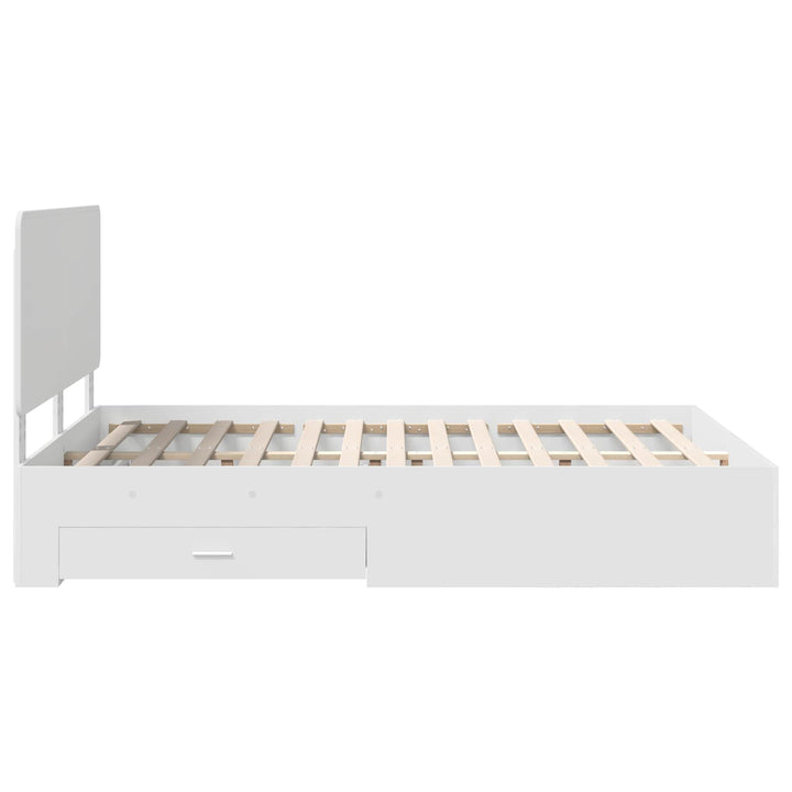 Sengestel med hovedgærde Hvid 140 x 190 cm Konstrueret træ