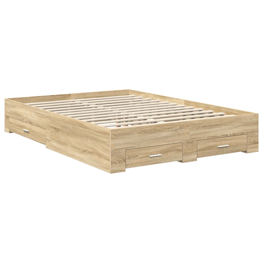 Sengestel med hovedgærde Sonoma eg 140 x 190 cm Konstrueret træ