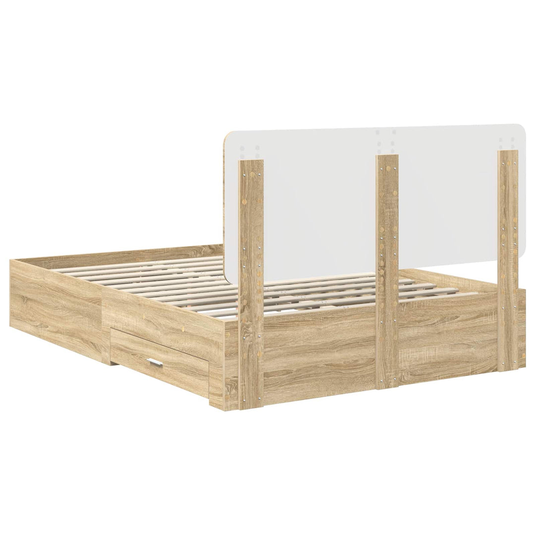 Sengestel med hovedgærde Sonoma eg 140 x 190 cm Konstrueret træ