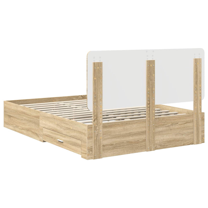 Sengestel med hovedgærde Sonoma eg 140 x 190 cm Konstrueret træ