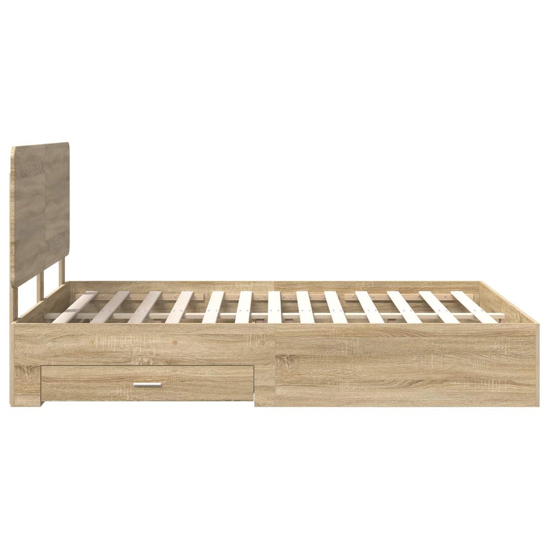 Sengestel med hovedgærde Sonoma eg 140 x 190 cm Konstrueret træ