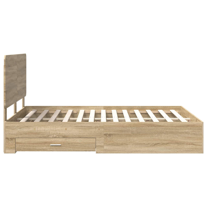 Sengestel med hovedgærde Sonoma eg 140 x 190 cm Konstrueret træ
