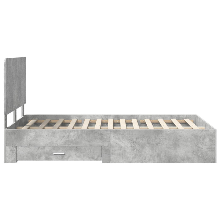 Sengestel med hovedgærde Beton Grå 120 x 190 cm Konstrueret træ