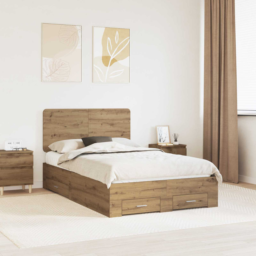 Sengestel Artisan Egetræ 120 x 190 cm Konstrueret træ