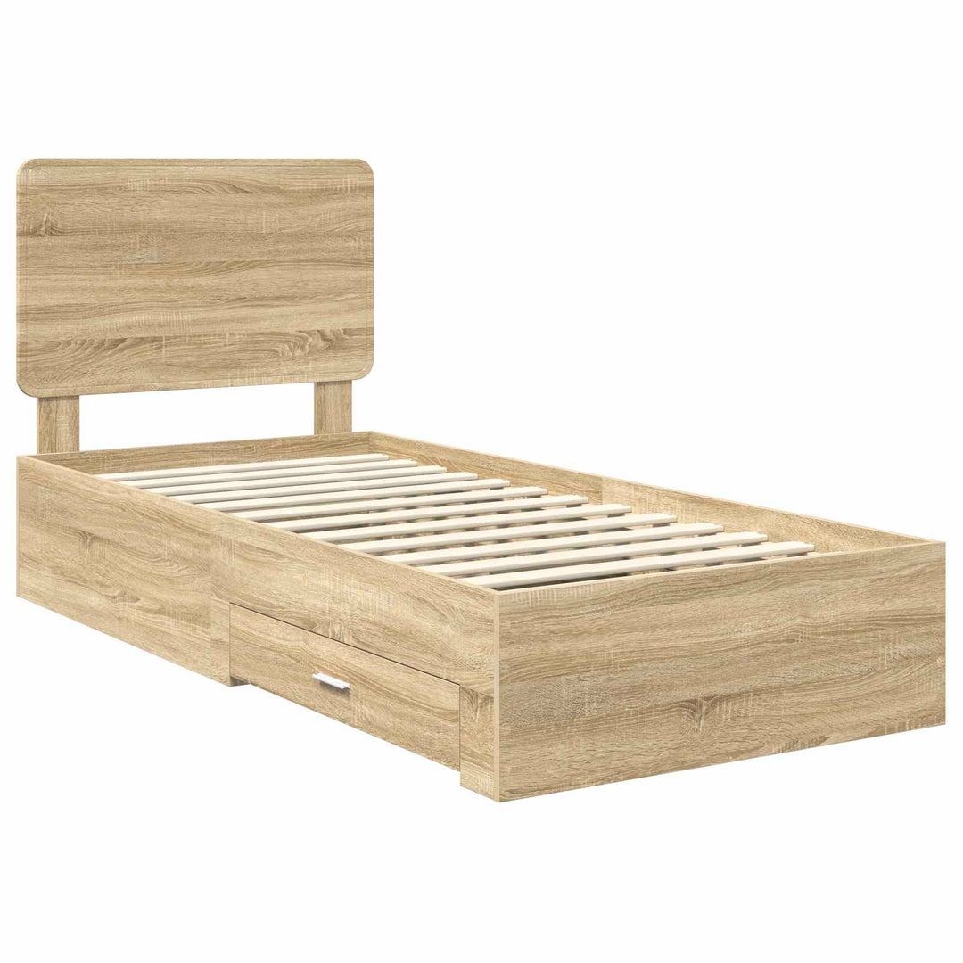 Sengestel med hovedgærde Sonoma eg 90 x 200 cm Konstrueret træ