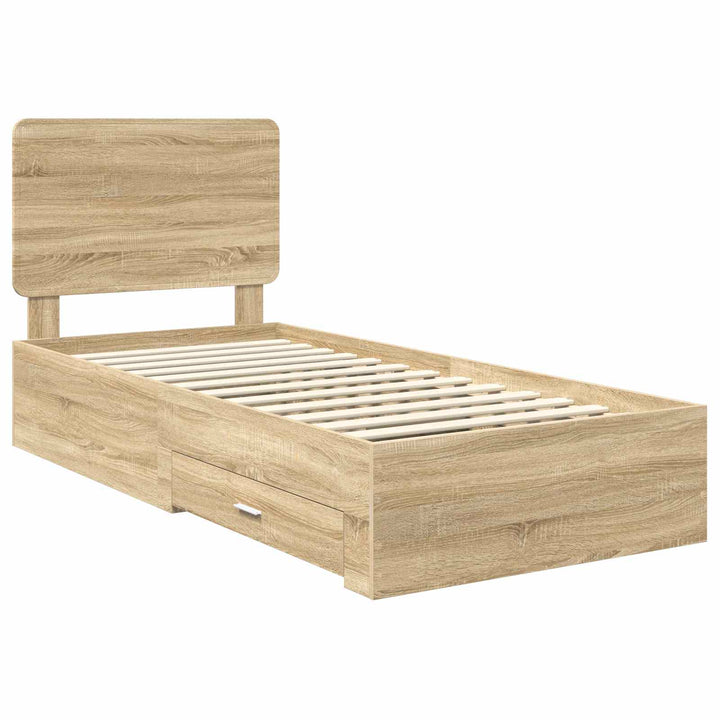 Sengestel med hovedgærde Sonoma eg 90 x 200 cm Konstrueret træ