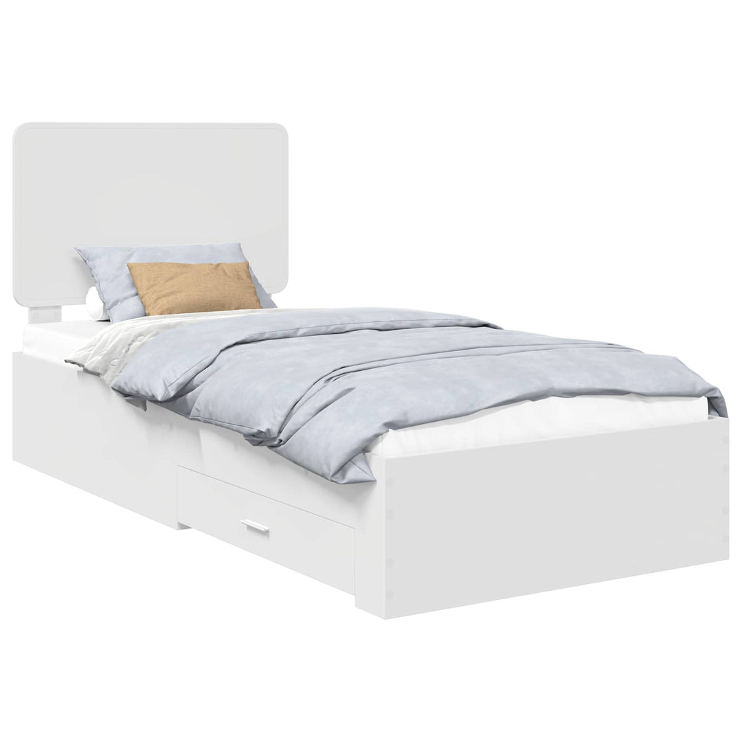 Sengestel med hovedgærde Hvid 90 x 190 cm Konstrueret træ