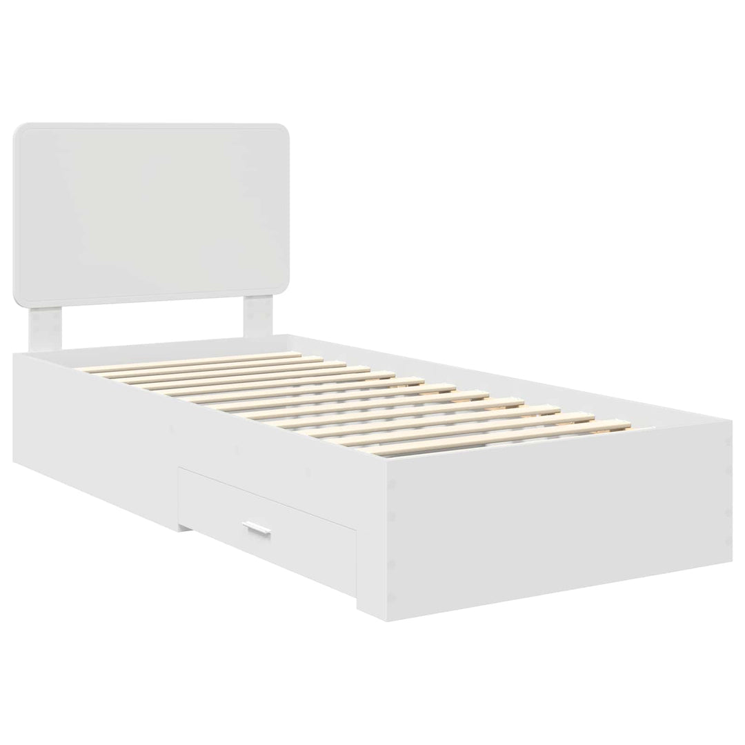 Sengestel med hovedgærde Hvid 90 x 190 cm Konstrueret træ