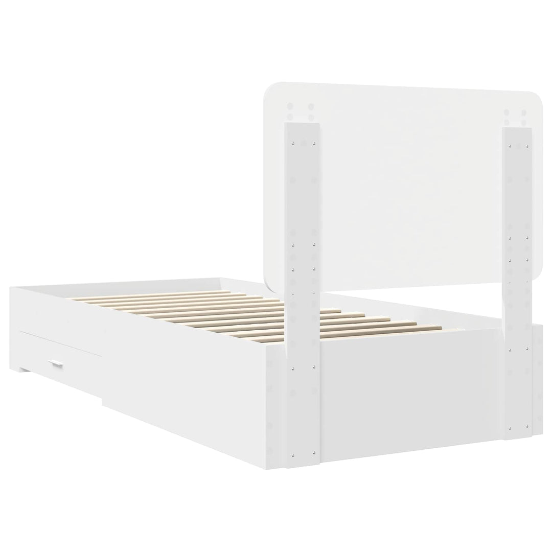 Sengestel med hovedgærde Hvid 90 x 190 cm Konstrueret træ