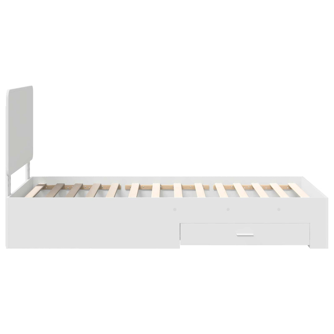 Sengestel med hovedgærde Hvid 90 x 190 cm Konstrueret træ