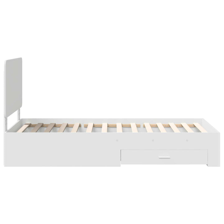 Sengestel med hovedgærde Hvid 90 x 190 cm Konstrueret træ