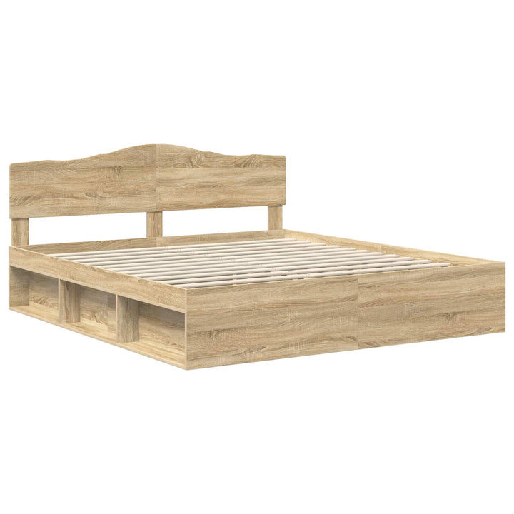 Sengestel med hovedgærde Sonoma 200 x 200 cm Massiv fyrretræ